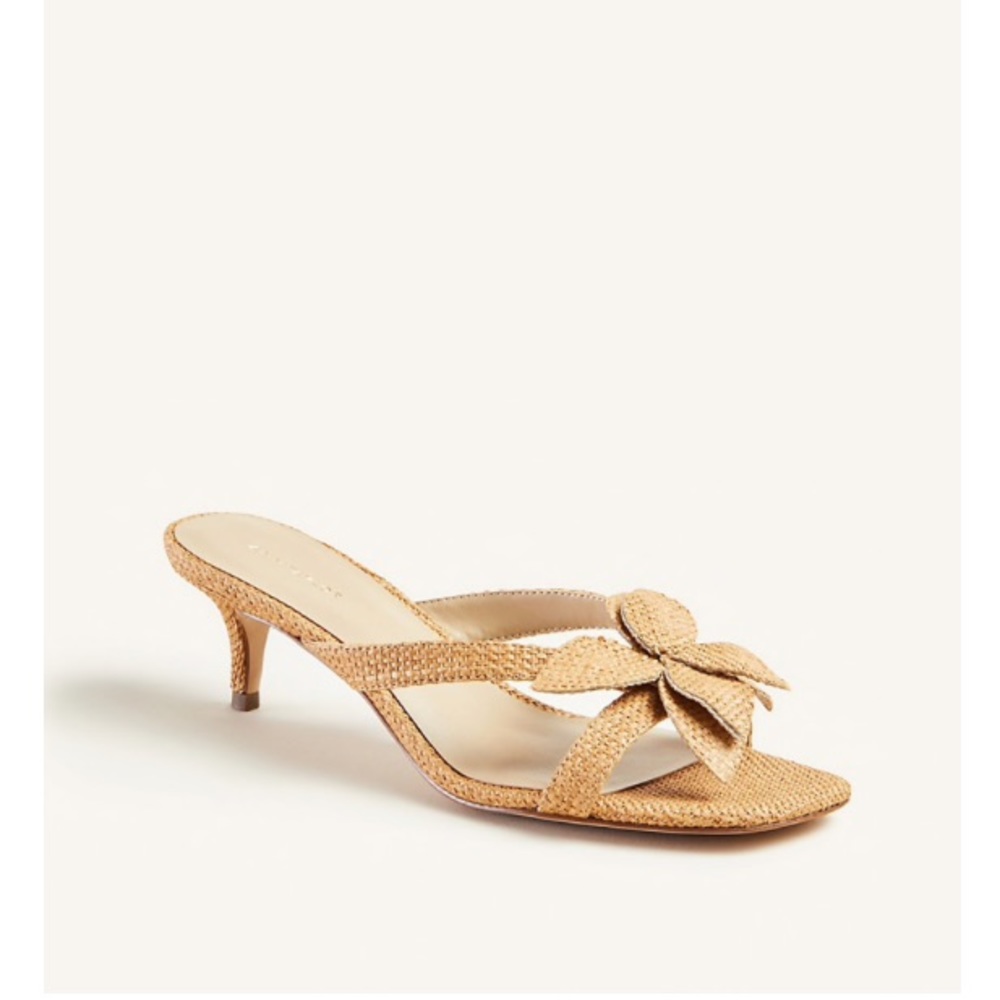 Ann Taylor Evangeline Straw Flower Sandals